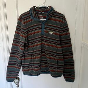 VTG LL Bean Long Sleeve Woven Fleece Shirt Jacket
